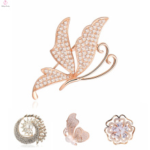 Latest Design Fancy Crystal Flower Broches Brooch Pin, Wholesale Butterfly Rhinestone Animal Brooch